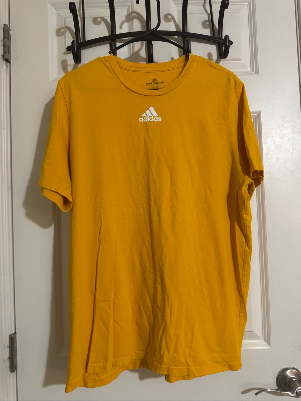 adidas Men’s Gold Short Sleeve Crew Tee with White Logo